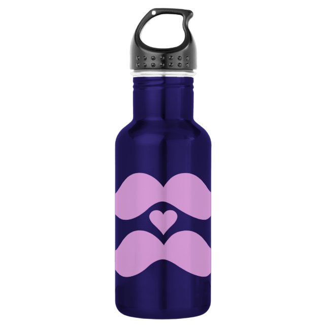 Garrafa Pink Mustaches - escolha a cor (Frente)