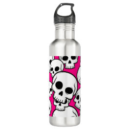 Garrafa Pink Skull Pattern Water Bottle