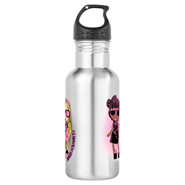 Garrafa pinkblackanista desfoque (Frente)