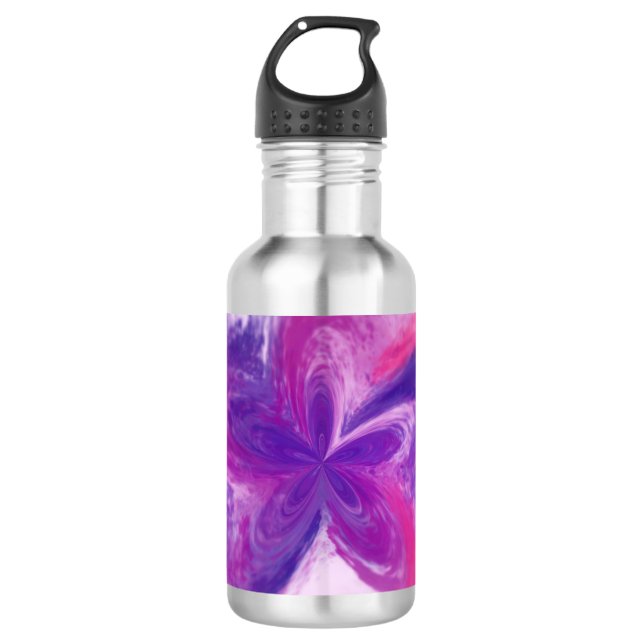 Garrafa Pintado Abstrato Fantasy Flower Watercolor (Frente)
