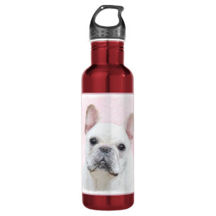 Garrafa Pintura de Bulldog Francês (Creme/Branco) - Arte C