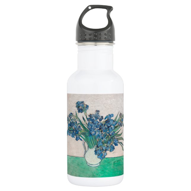 Garrafa Pintura Impressionista Vaso de Íris de Van Gogh (Frente)