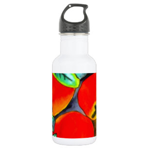 Garrafa Pintura original em aquarela de maçãs vermelhas