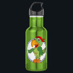 Garrafa Pirate Parrot Náutico<br><div class="desc">Um papagaio-pirata empoleirado num portol de corda.</div>