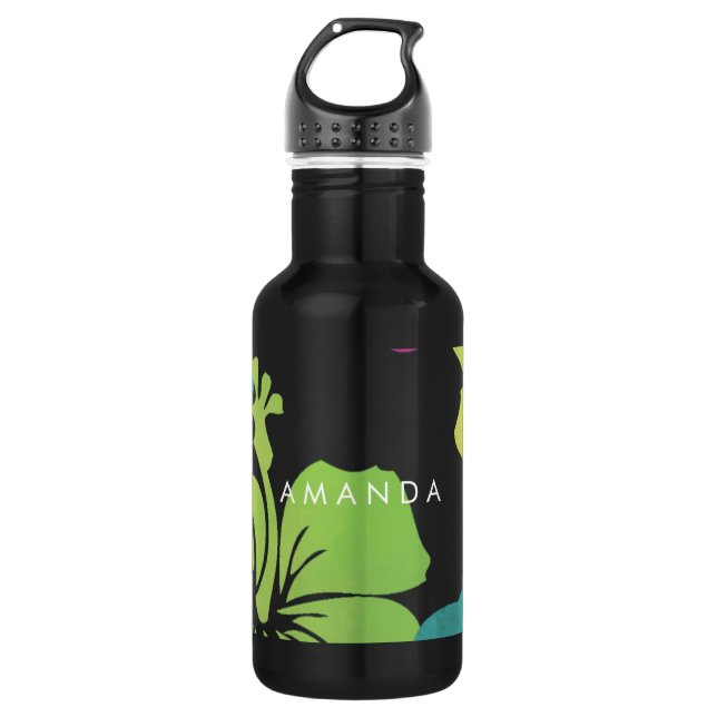 Garrafa PixDezines retro hibiscus (Frente)