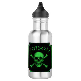 Garrafa Poison Skull e Crossbones Halloween Design Impress