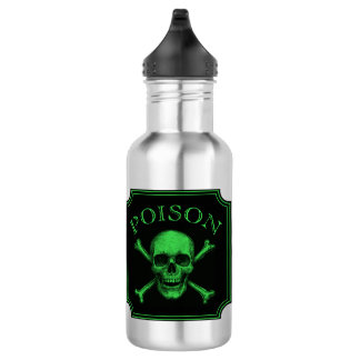 Garrafa Poison Skull e Crossbones Halloween Design Impress