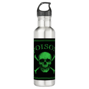 Garrafa Poison Skull e Crossbones Halloween Design Impress