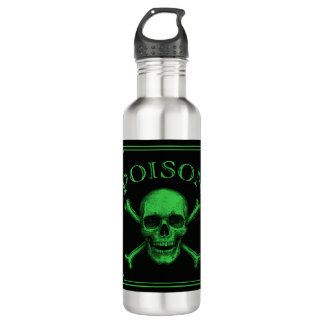 Garrafa Poison Skull e Crossbones Halloween Design Impress