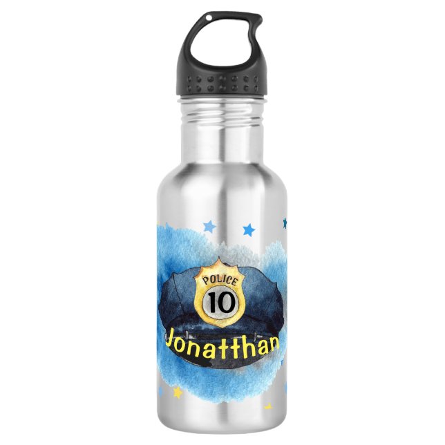 Garrafa Policial Blue Hat Water Bottle (Frente)