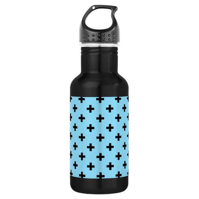 Garrafa Polka negra cruza o azul-bebê (Frente)