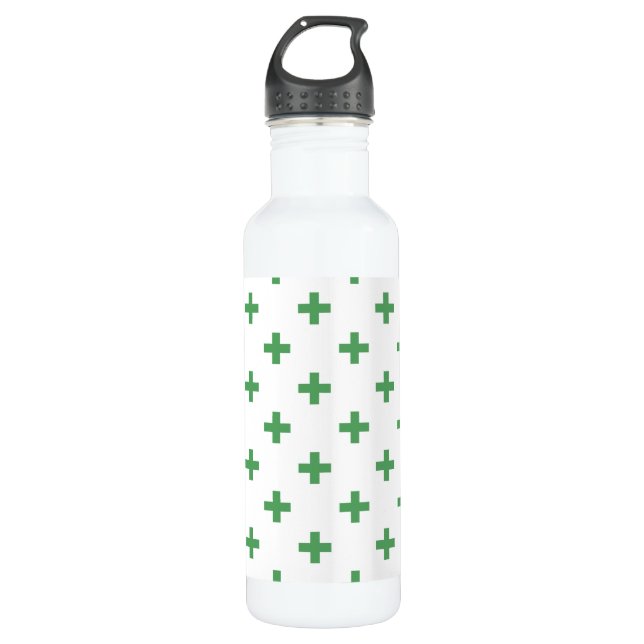Garrafa Polka verde cruza em branco (Frente)