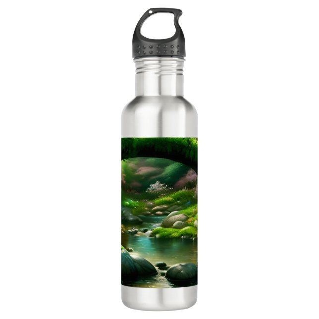 Garrafa Ponte sobre um riacho na floresta. 1 (Frente)