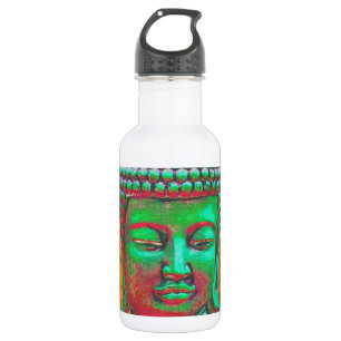 Garrafa Pop de Buddha no verde e no vermelho da cerceta