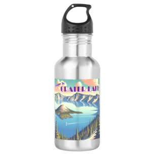 Garrafa Poster vintage do Lago Crater