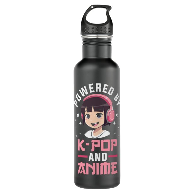 Garrafa Powered by K-pop and Anime Kpop Merch Merchandise  (Frente)