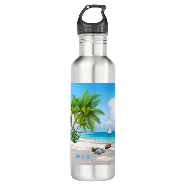 Garrafa Praia Tropical Personalizada (Frente)