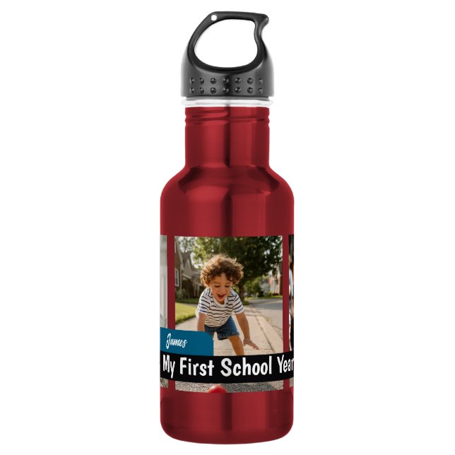 Garrafa Presente de Foto Personalizado do Primeiro Dia de  (Frente)