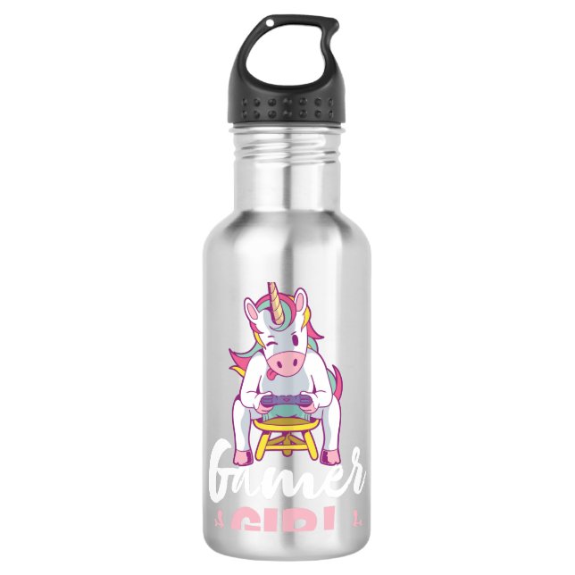 Garrafa Presente de Gaming Unicorn para Garota Jogadora (Frente)