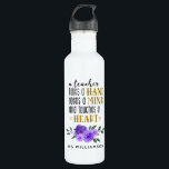 Garrafa Presente Personalizado de Apreciação do Professor<br><div class="desc">Apreciação do professor Presente Personalizado em Dourada Garrafa de Água de Aço Inoxidável com Flores de Cobra d'Água | Mostre ao seu professor favorito o quanto eles são apreciados. Esta garrafa de água personalizada apresenta uma bonito tipografia que diz "um professor leva uma mão, abre uma mente e toca um...</div>