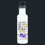 Garrafa Presente Personalizado de Apreciação do Professor<br><div class="desc">Apreciação do professor Presente Personalizado em Dourada Garrafa de Água de Aço Inoxidável com Flores de Cobra d'Água | Mostre ao seu professor favorito o quanto eles são apreciados. Esta garrafa de água personalizada apresenta uma bonito tipografia que diz "um professor leva uma mão, abre uma mente e toca um...</div>