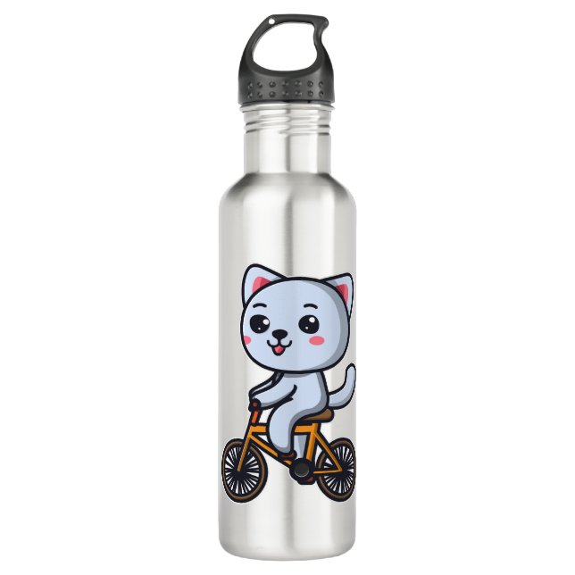 Garrafa Presentes de design de Gato de Bicicleta de Gato p (Frente)