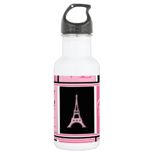 Garrafa Preto do rosa do amor da torre Eiffel de Paris