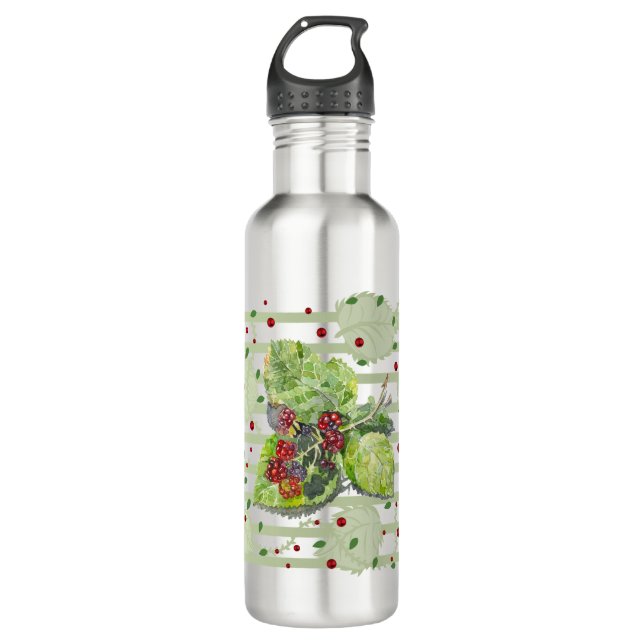 Garrafa PretoBerry verde e vermelho (Frente)