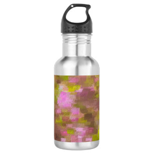 Garrafa Primavera Season Pinks Abstrato Água de Aço Inoxid