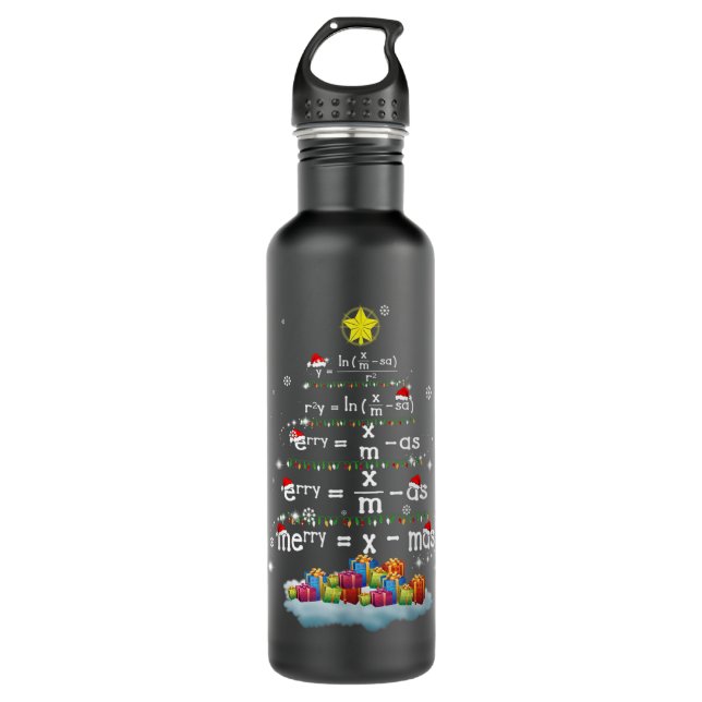 Garrafa Professor de Matemática Árvore de Natal Engraçado  (Frente)