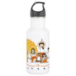 Garrafa Professor de Yoga Namaste com Estudantes - Yoga Po