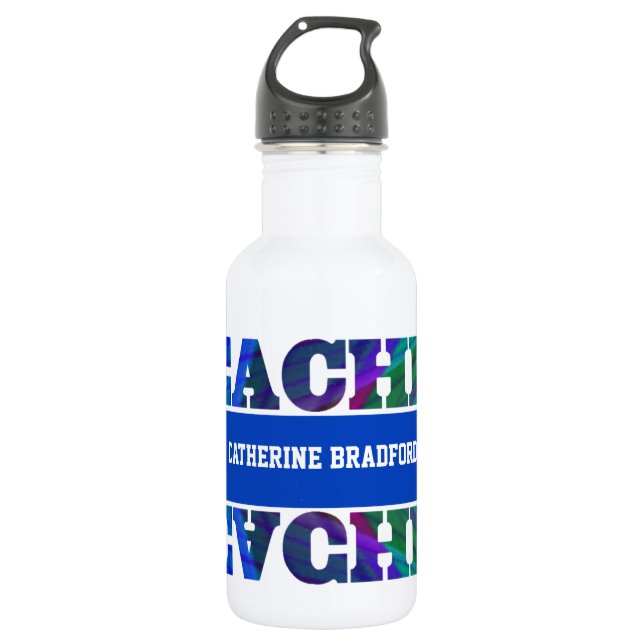 Garrafa Professores de Xadrez Coloridos Divertidos (Frente)