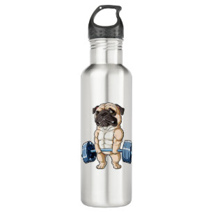 Garrafa Pug Pesando Levantando Engraçados Homens Malhações