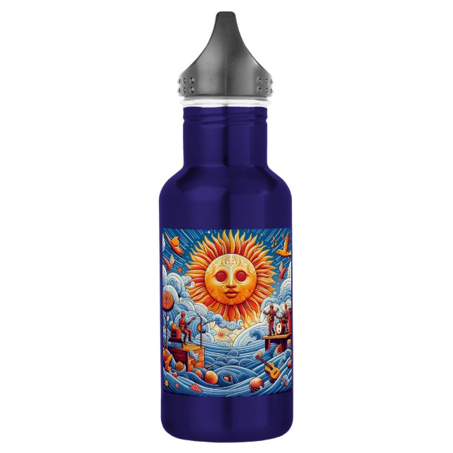 Garrafa Pulmão do Oceano Solto: Arte Vibrante no Festival  (Esquerda)