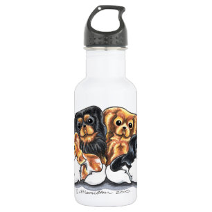 Garrafa Quatro Spaniels de rei Charles descuidados
