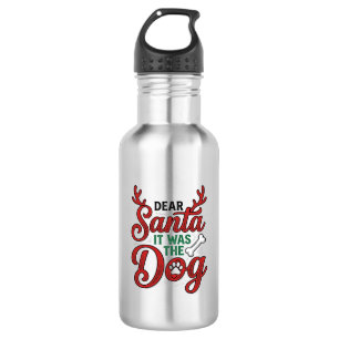 Garrafa Querido Papai Noel Foi O Cachorro Camiseta De Nata