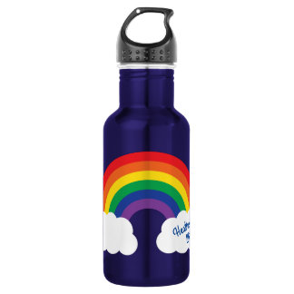 Garrafa Rainbow Cute Kids Water Bots com Nome