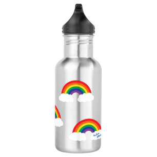 Garrafa Rainbow Cute Kids Water Bots com Nome