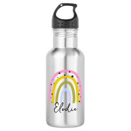Garrafa Rainbow Personalized Name Water Bottle Custom Kids