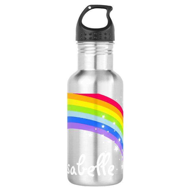 Garrafa Raios-cotovelos, azuis, nome personalizado bebe ga (Frente)