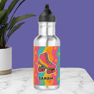 Garrafa Raparigas de patinação com rolo retrô