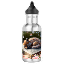 Raposa Laranja Cura dormindo em livro personalizad