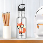 Garrafa Raposa Vermelha hipster<br><div class="desc">Design personalizada com ilustração Adorável da raposa do hipster.</div>
