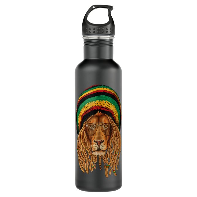 Garrafa Rasta Lion Jamaica Rastafari Colors Reggover (Frente)