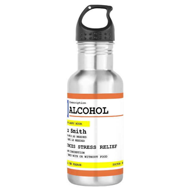 Garrafa Receita personalizada Álcool Humoroso     (Frente)