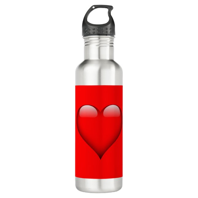 Garrafa Red Background Love Wedding Heart (Frente)