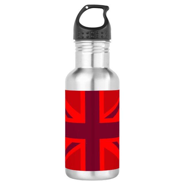 Garrafa Red Color Background British Union Jack Personaliz (Frente)