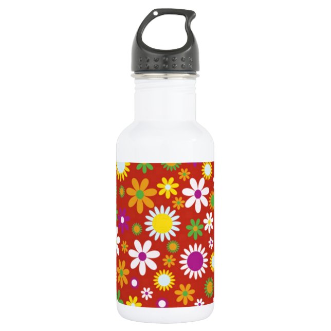 Garrafa Red Floral Art (Frente)