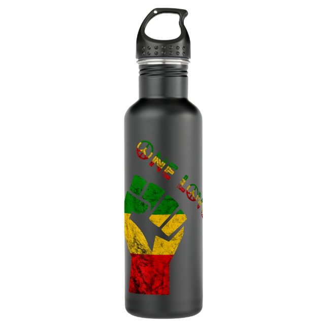 Garrafa Reggae Fist Rasta Reggae Música One Love Jamaica R (Frente)