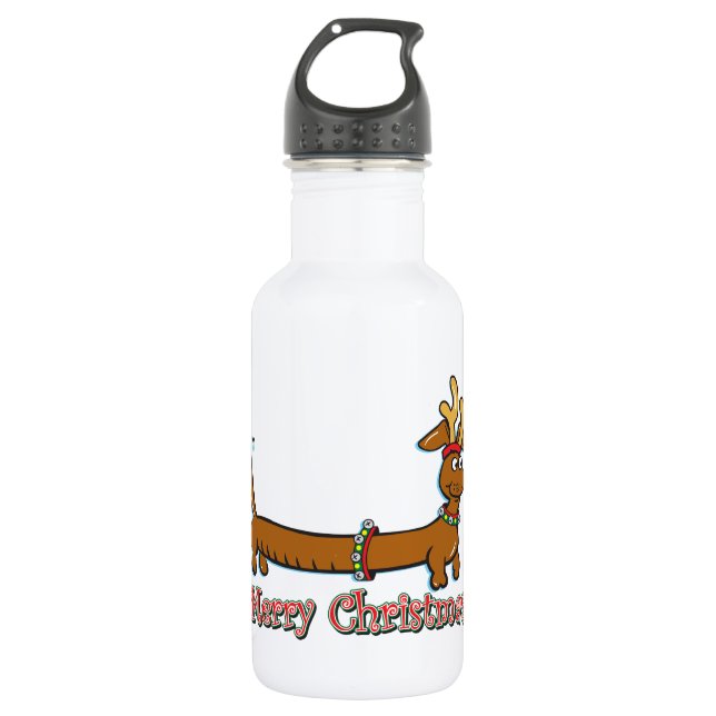 Garrafa Reindeer Christmas Doxie (Frente)